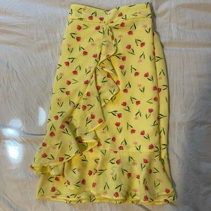 Floral Half Wrap Skirt